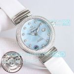 Swiss Replica Omega De Ville Ladymatic Co-Axial 34mm Blue Mop Diamond Watch 